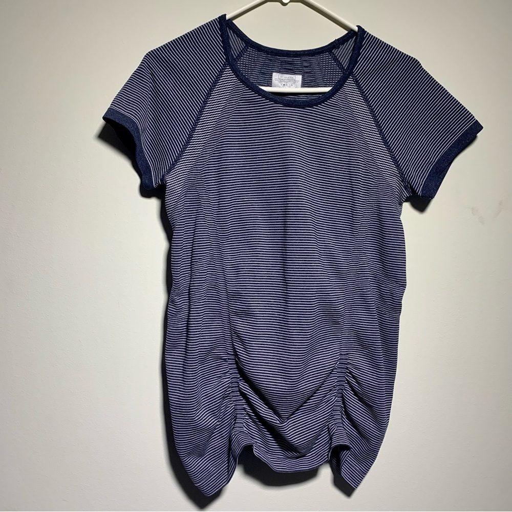 Athleta Fast Track Top Large Side Ruching Athletic Workout Yoga T-Shirt Stretchy